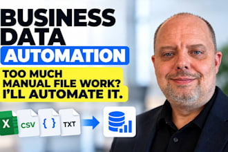 automate business data processing for CSV, excel, json and log files