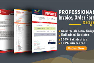 design invoice,order form, letterhead, and worksheet