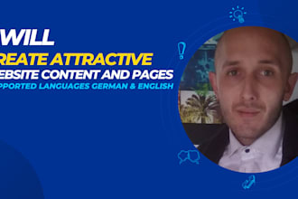 create or update your website content in english or german