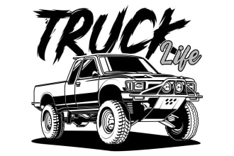 design simple vector cartoon lineart car for your t shirt design
