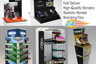 design 3d product display stand for retail