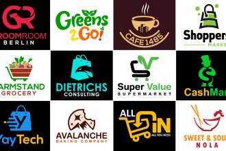 design modern shopify online store website business shop retail logo