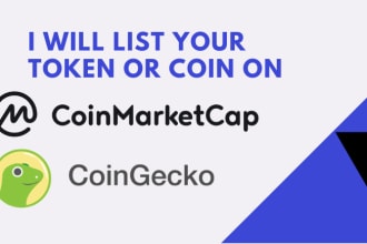 list your token and coin on coinmarketcap or coingecko