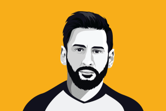 create minimalist  amazing vector portrait of you