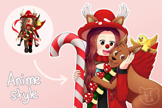 draw your roblox or minecraft character in anime style