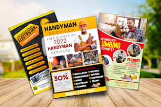 design plumbing, handyman, plumber, electrician, solar, carpenter flyer