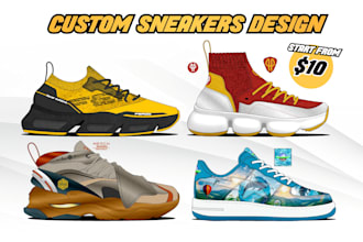 make a custom shoe sneakers footwear design for manufacture