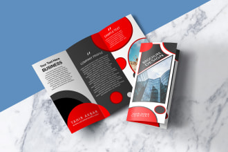 design corporate tri fold or bi fold brochure for business