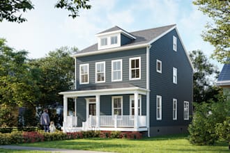 create a realistic 3d exterior rendering