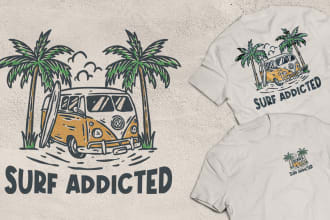 make vintage design and illustration for your brand