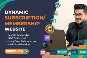 develop dynamic subscription website and membership website in wordpress