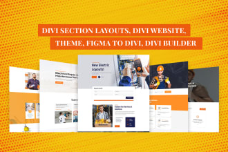 do divi section layouts, divi wordpress website, divi theme, figma to wordpress
