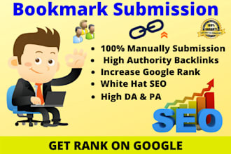 do manually 50 bookmark submission for HQ backlinks