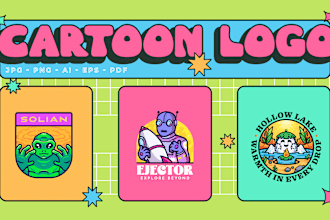 design cartoon cute mascot character logo for your brand