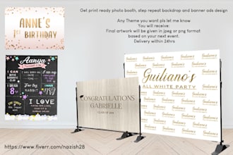design photo booth step repeat backdrop or standee design