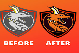 update, recreate, redesign, modify, and vectorize logo