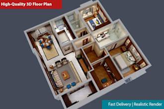 create professional 3d floor plan renderings