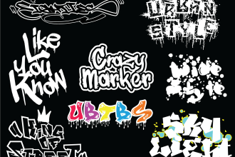 design professional and elegant calligraphy graffiti t shirt design, name logo