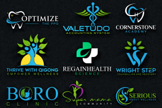 design modern medical health spa dental wellness pharmacy logo