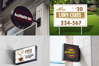 create signage mockup with your logo  or design in 10 hours
