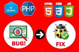 fix html,css,js,php, mysql,wordpress error or bugs