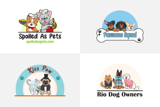 design cute cartoon pet, dog, cat or animal mascot logo