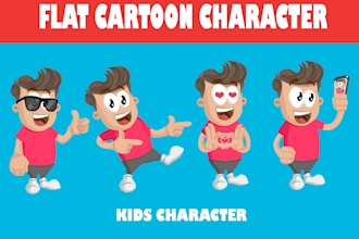 design flat cartoon character vector