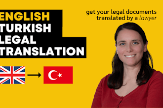 translate legal documents english to turkish