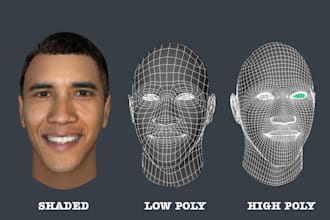 model any person face into 3D from their front PHOTO