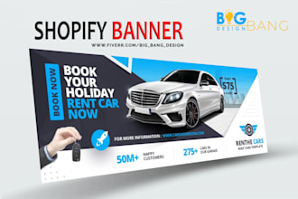 design website banner, shopify banner, website header, slider or facebook cover