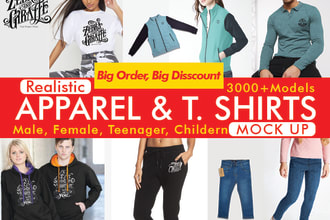 create realistic apparel mock up and t shirt mock up