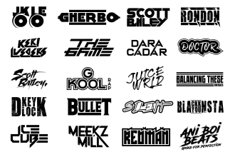 design creative dj,music,text and band logo
