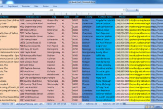 do excel data entry for web scraping, data mining or find emails address