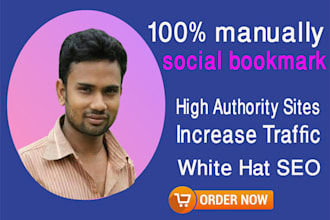 create manually high da pa site social bookmark backlinks