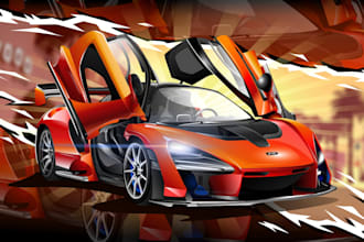 draw an amazing vector illustration of your car or vehicle