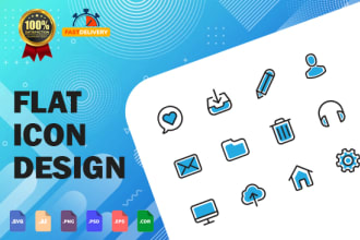 create trendy flat icon set for web and app
