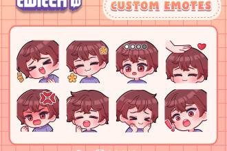 create cute custom twitch emotes, sub badges, chat sticker