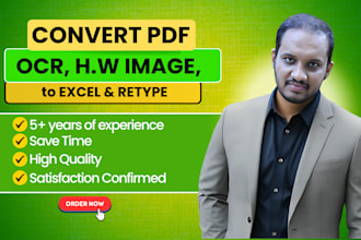 convert PDF to excel, retype data entry, copy paste, image to excel