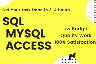 do mysql and ms access tasks and sql quires