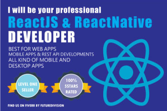 develop any reactjs or react native app for mobile and web