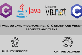 do java programming , c, c sharp and vbnet projects and tasks