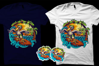 do custom illustration for t shirt design