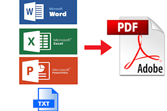 convert your file into PDF, word, excel, power point