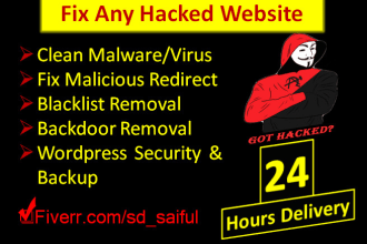 remove super fast malware, virus from any type websites