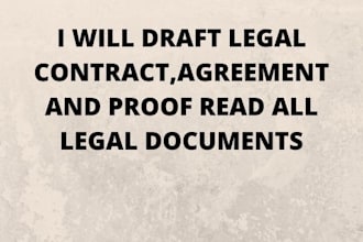 draft legal contracts agreements and proofread all legal documents