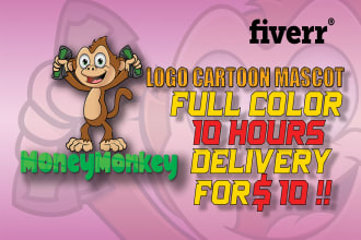 design cartoon, mascot or character logo within 10 hours