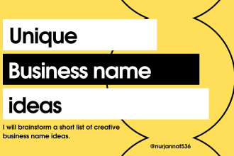brainstorm amazing business names ideas with a logo design