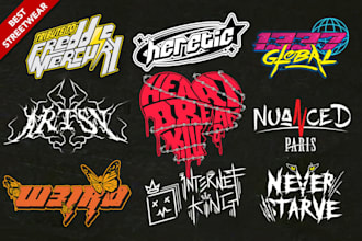 draw streetwear logo custom, psychedelic, edgy, y2k, grunge