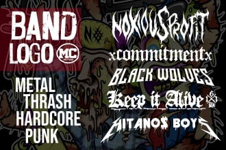 design a hardcore punk thrash band logo