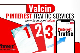 provide 30 days pinterest pins, organic traffic marketing